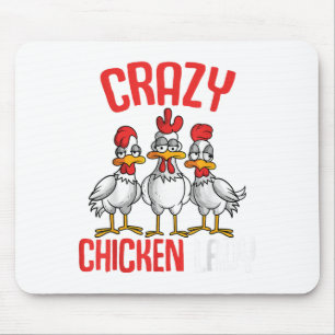 Crazy Chicken Lady Women _1 Mouse Pad