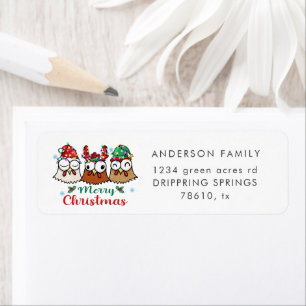 Crazy Chicken Merry Christmas Return Address Label