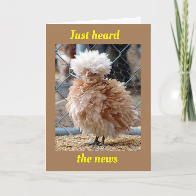 CRAZY CHICKEN SAYS HAPPY 40th BIRTHDAY! Card (Front)