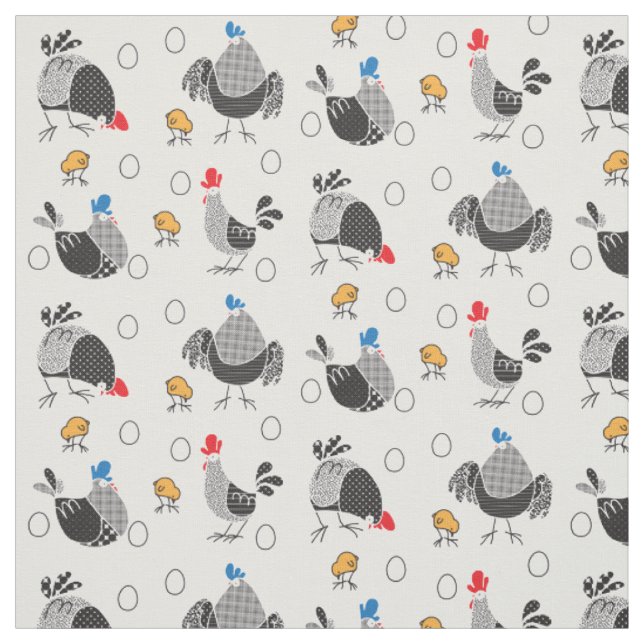 Crazy chickens fabric (Swatch)