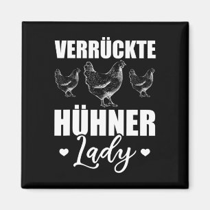 Crazy Chickens Lady Gift Ladies Farm Chicken  Magnet