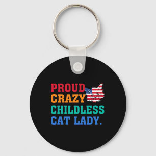 Crazy Childless Cat Lady Kamala-harris Madam Presi Key Ring