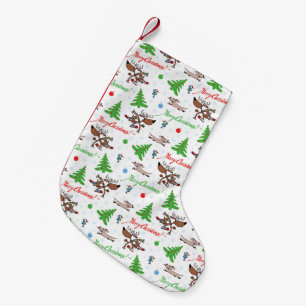 crazy christmas deer small christmas stocking
