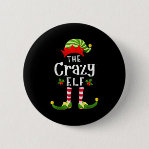 Crazy Christmas Elf Matching Pajama X-mas Party 6 Cm Round Badge