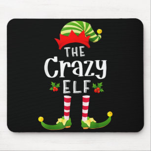 Crazy Christmas Elf Matching Pajama X-mas Party Mouse Pad