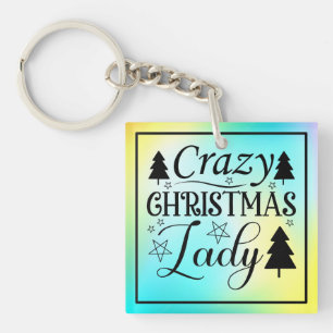Crazy Christmas Lady-45322 Key Ring