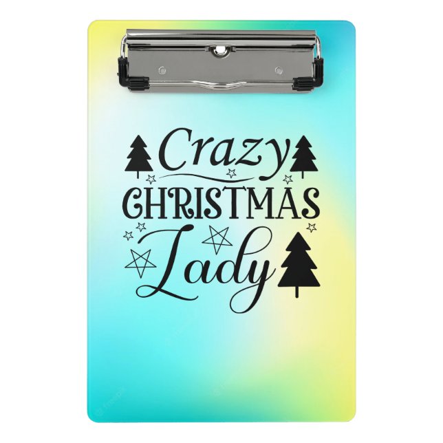 Crazy Christmas Lady-45322 Mini Clipboard (Front)