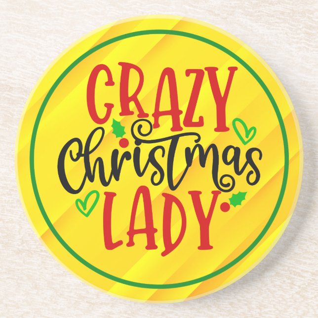 Crazy Christmas Lady-84654 Coaster (Front)