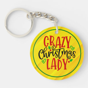 Crazy Christmas Lady-84654 Key Ring