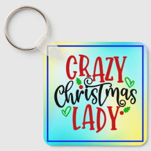 Crazy Christmas Lady-84654 Key Ring