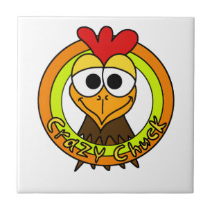 Crazy Chuck Chicken Head Ceramic Tile