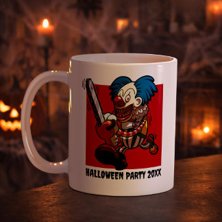 Crazy Clown Add The Year Halloween Party Cartoon Coffee Mug
