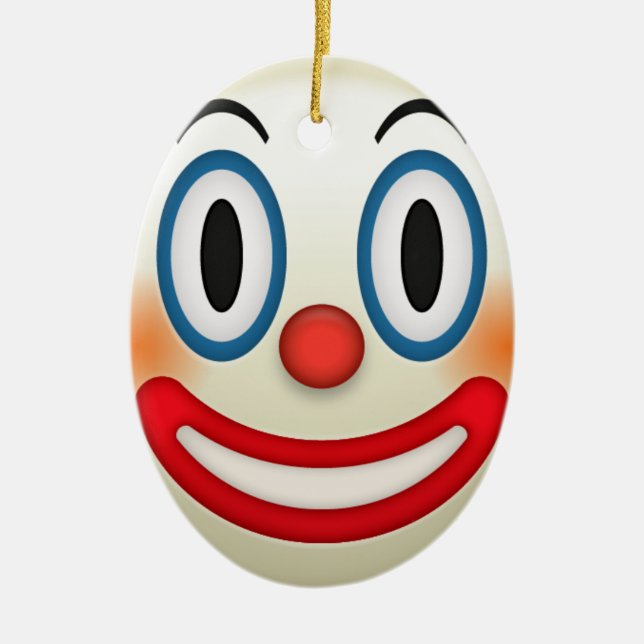 Crazy Clown Emoji Ceramic Ornament (Front)