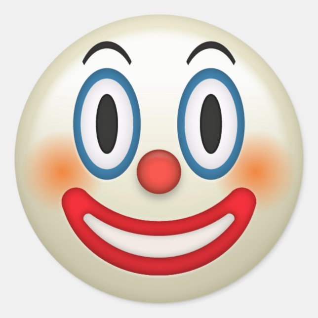Crazy Clown Emoji Classic Round Sticker (Front)
