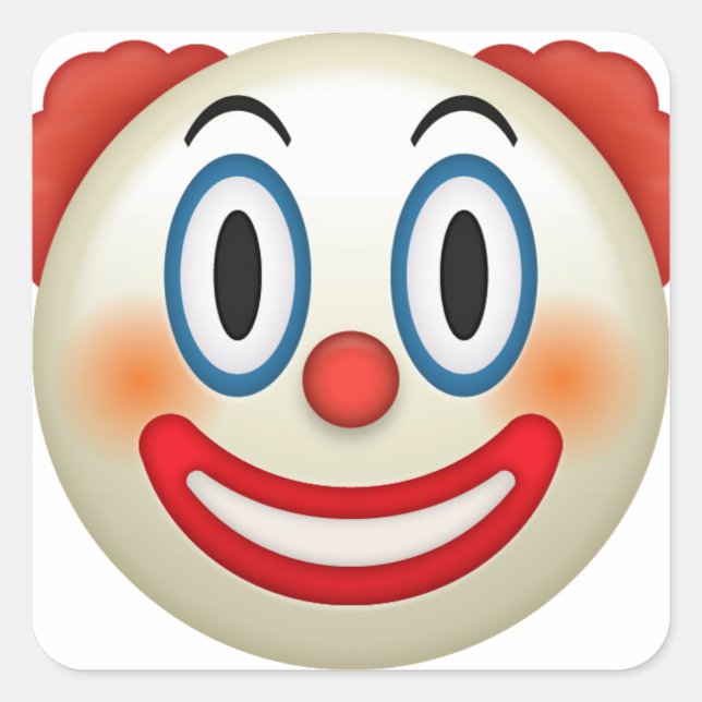 Crazy Clown Emoji Square Sticker (Front)