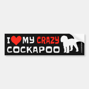 Crazy Cockapoo (Long-Tail) Bumper Sticker