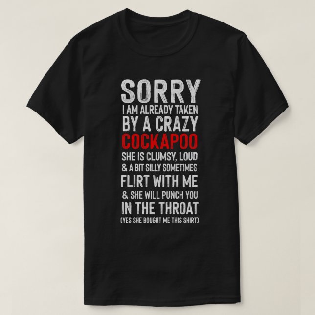 Crazy Cockapoo Meme Humour T-Shirt (Design Front)