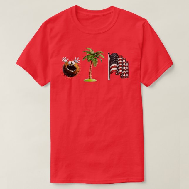 Crazy Coconut Meme Funny USA Palm Tree Meme T-Shirt (Design Front)