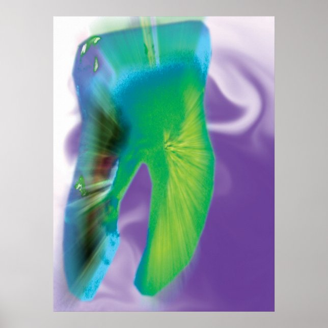 Crazy Colored Tooth Design Dentist Poster (Front)