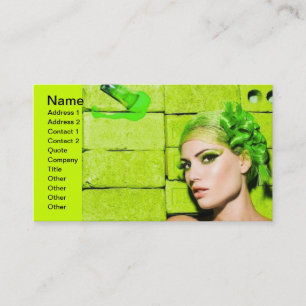 crazy_colors_1 Green Fashion Model beauty style Business Card