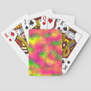 Crazy Colors Hearts Bokeh BICYCLE CARDS