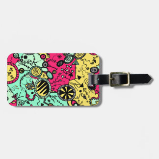 Crazy Colour Doodle Luggage Tag
