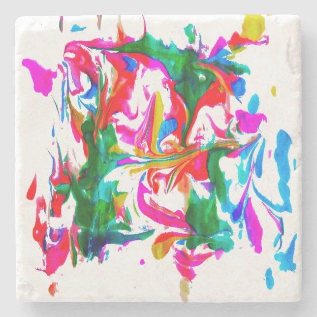 Crazy colours stone coaster (Front)