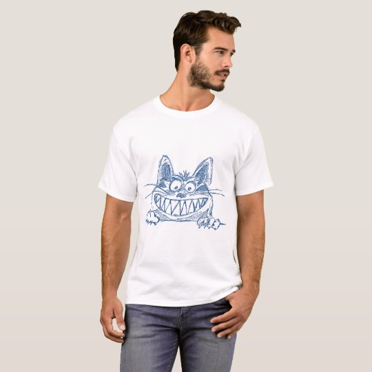 Crazy Cool Cat in Blue T-Shirt