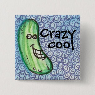 Crazy cool cucumber button