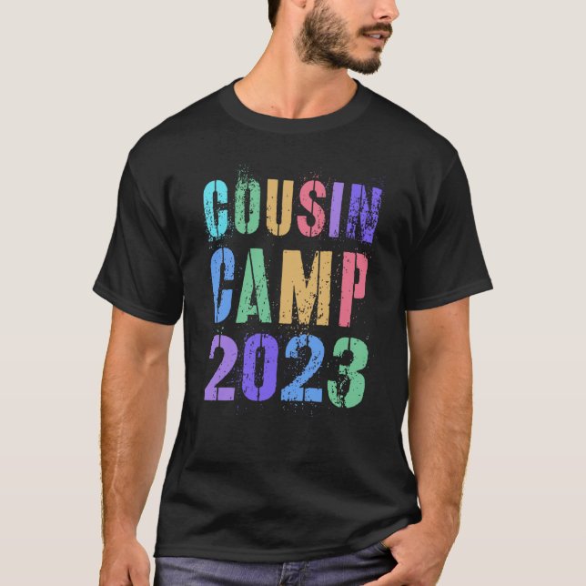 Crazy COUSIN CAMP Grandma Grandpa Sleepaway Sign A T-Shirt (Front)