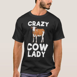 Crazy Cow Lady Farm Animal Farming Tee
