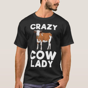 Crazy Cow Lady Farm Animal Farming Tee