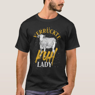 Crazy Cow Lady Farm Women Ladies Cows T-Shirt