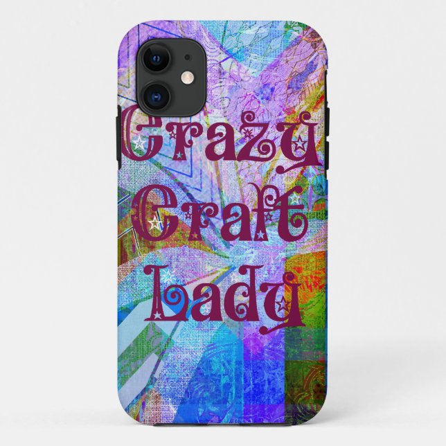 Crazy Craft Lady Blue Purple Butterfly Chevron Col Case-Mate iPhone Case (Back)