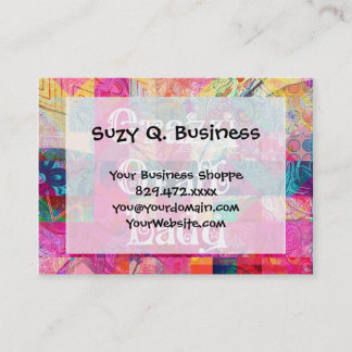 Crazy Craft Lady Colourful Pattern Vibrant Craftin Business Card
