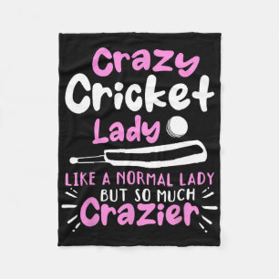 Crazy Cricket Lady Like A Normal Lady But So Much Fleece Blanket