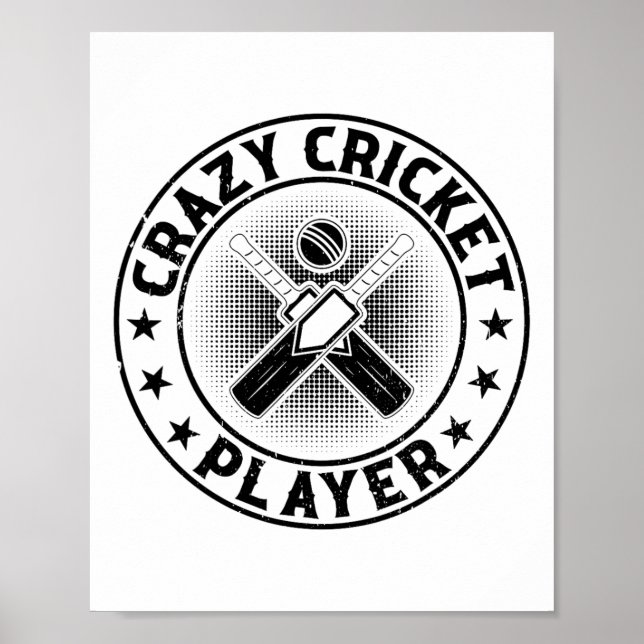 Crazy Cricket Player - Cricketing Cricket Player 1 Poster (Front)
