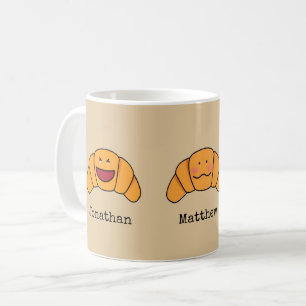 Crazy Croissants Trio with Personalized Names Coffee Mug
