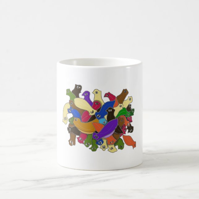 Crazy Cross Eyed Planarian Worms Design 2 Coffee Mug (Center)