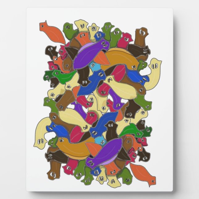 Crazy Cross Eyed Planarian Worms Design 2 Plaque (Front)