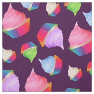 Crazy Cute Colourful Cupcakes Custom Colour Fabric