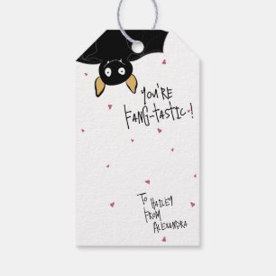 Crazy Cute “You’re Fang-tastic” Bat Pun Gift Tags