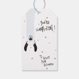 Crazy Cute “You’re Llama-zing” Llama Pun Gift Tags