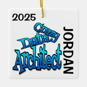 Crazy Data Architect CUSTOM Ceramic Ornament