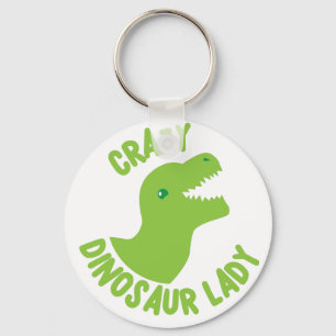 Crazy Dinosaur Lady (in a circle) Key Ring