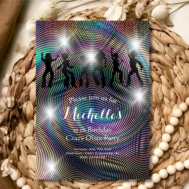 Crazy disco psychedelic birthday invitation (Creator Uploaded)