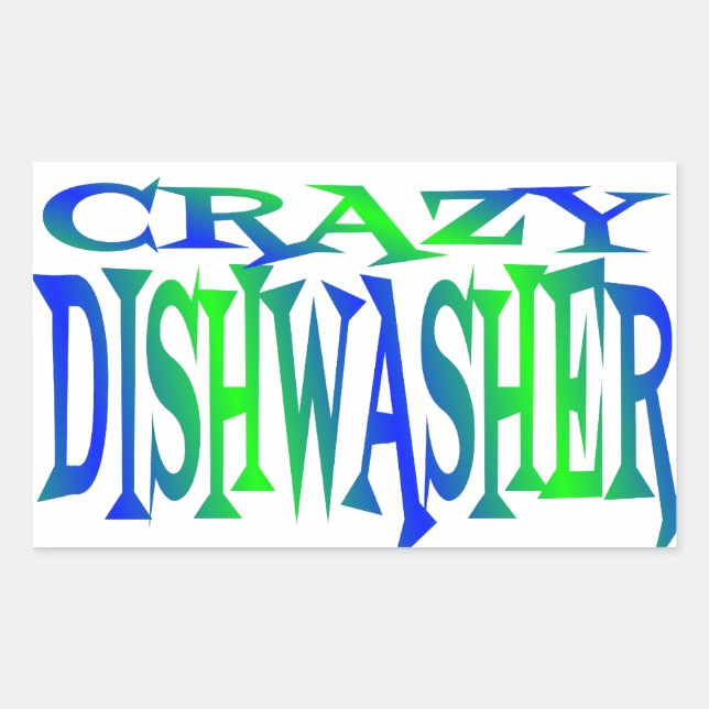 Crazy Dishwasher Rectangular Sticker (Front)