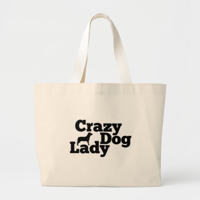 Crazy Dog Lady Large Tote Bag (Front)