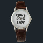 Crazy Dog Lady Leather Wrist Watch - Stylish Pet<br><div class="desc">Keep track of time in style with this elegant 'Crazy Dog Lady' wrist watch. Featuring a classic leather strap and a clean typography design on the dial, it's the perfect accessory for any dog enthusiast. Whether for daily wear or as a thoughtful gift, this timepiece celebrates your love for your...</div>
