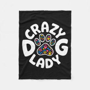 Crazy dog lady shirt funny women kids dog lover fleece blanket